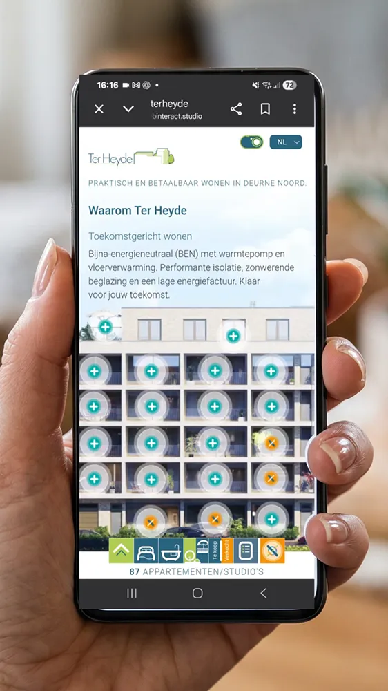 The WebInteract Experience for Ter Heyde, shown on a phone